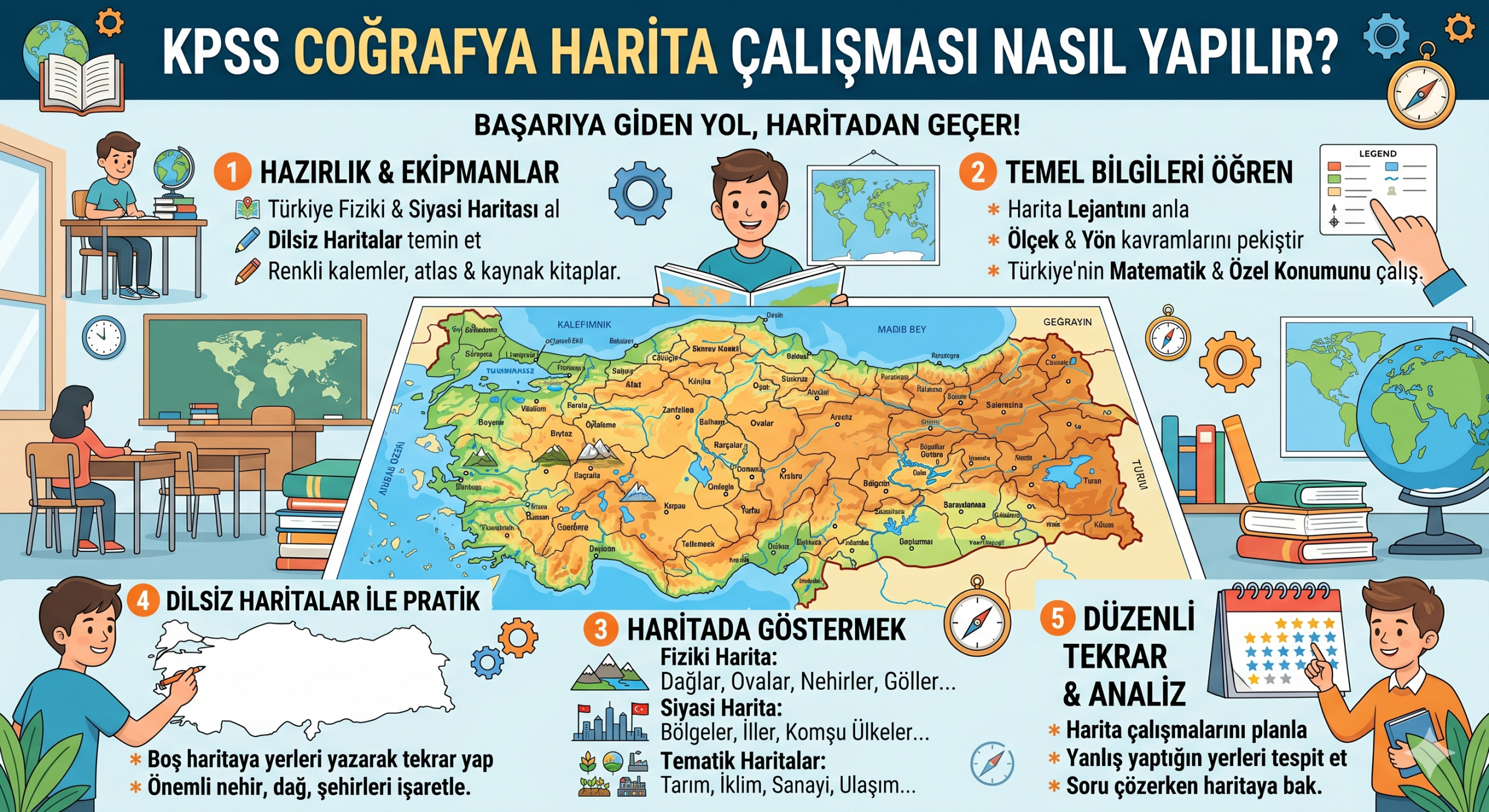 KPSS Coğrafya Harita Çalışması Nasıl Yapılır?