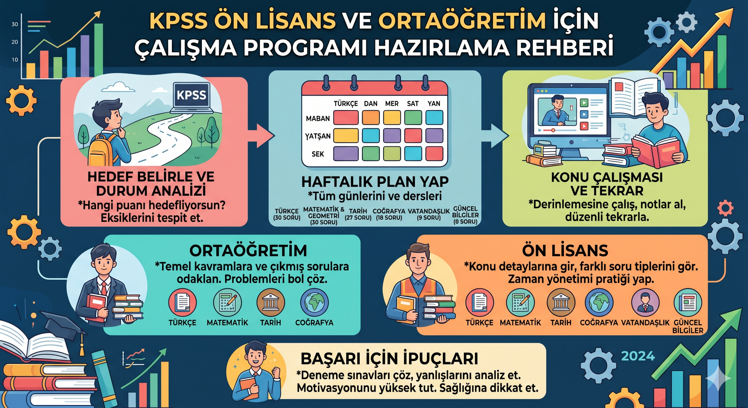 KPSS Ön Lisans ve Ortaöğretim İçin Çalışma Programı Hazırlama